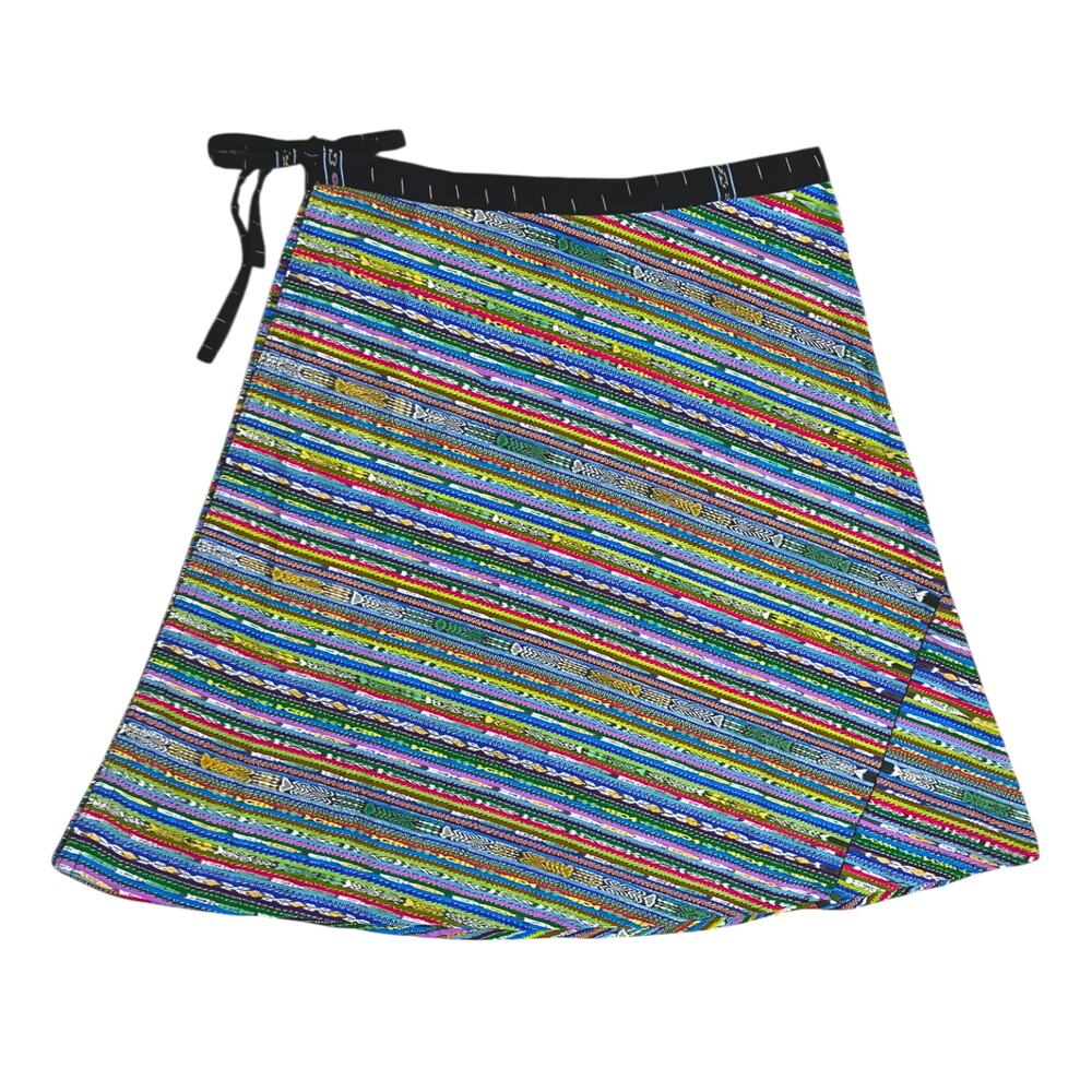 The Mayan Connection Guatemala Patchwork Colorful Wrap Skirt One Size Festival